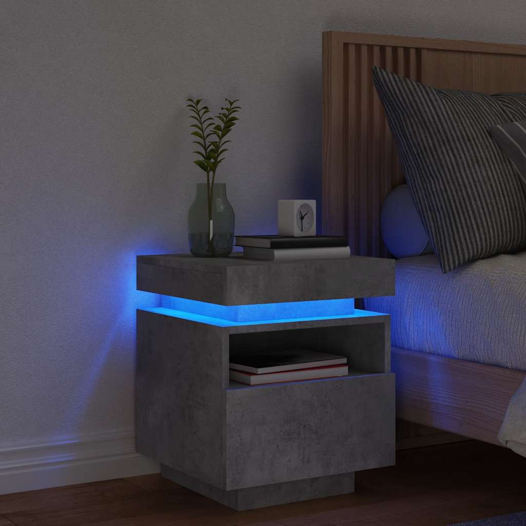 Sengebord Med LED-lys 40x39x48,5 Cm - Hovedbillede