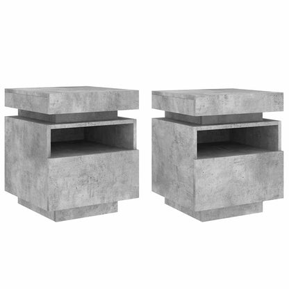 Sengeborde Med LED-lys 40x39x48,5 Cm - Billede 2