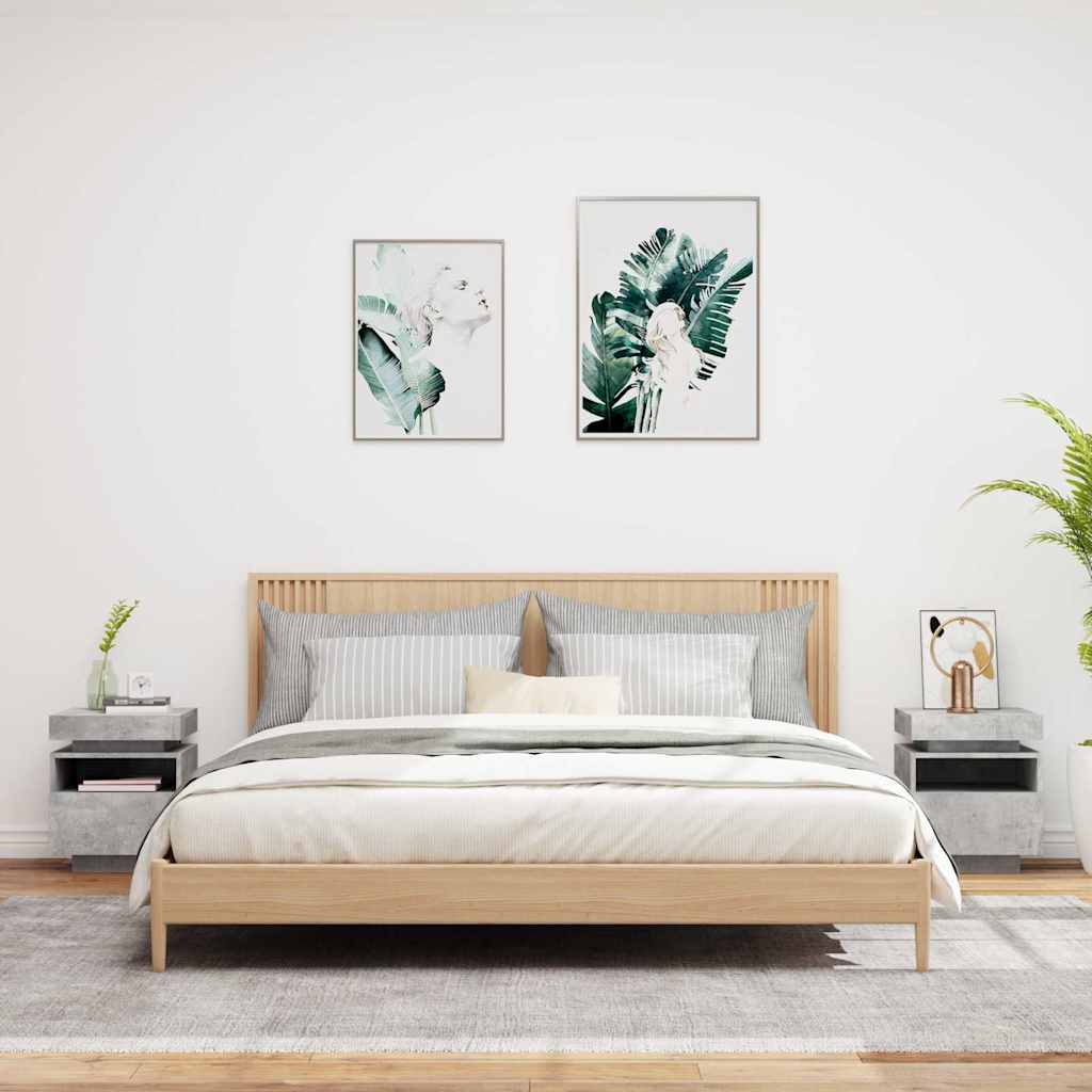 Sengeborde Med LED-lys 40x39x48,5 Cm - Billede 3