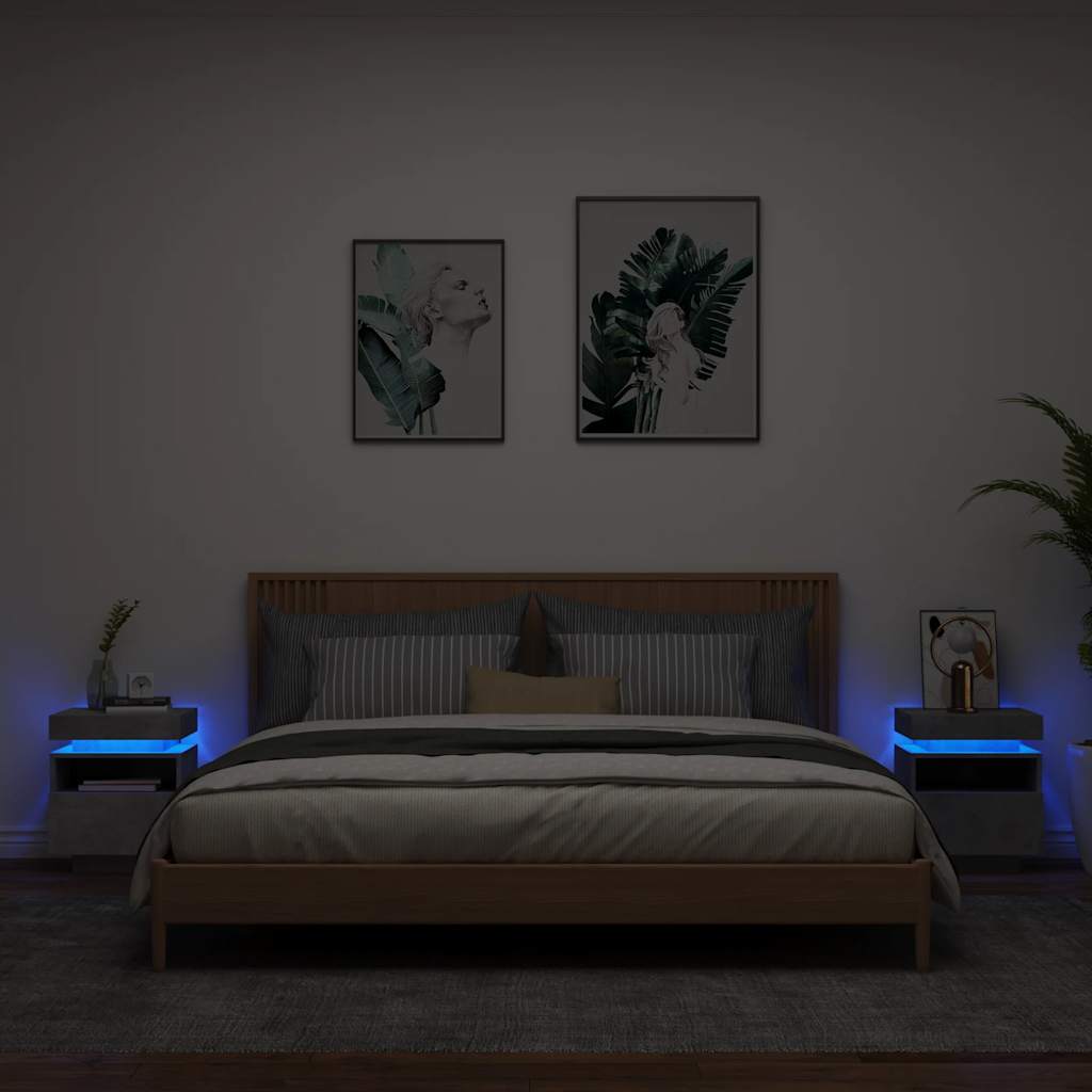 Sengebord Med LED-lys 40x39x48,5 Cm - Variant 836791