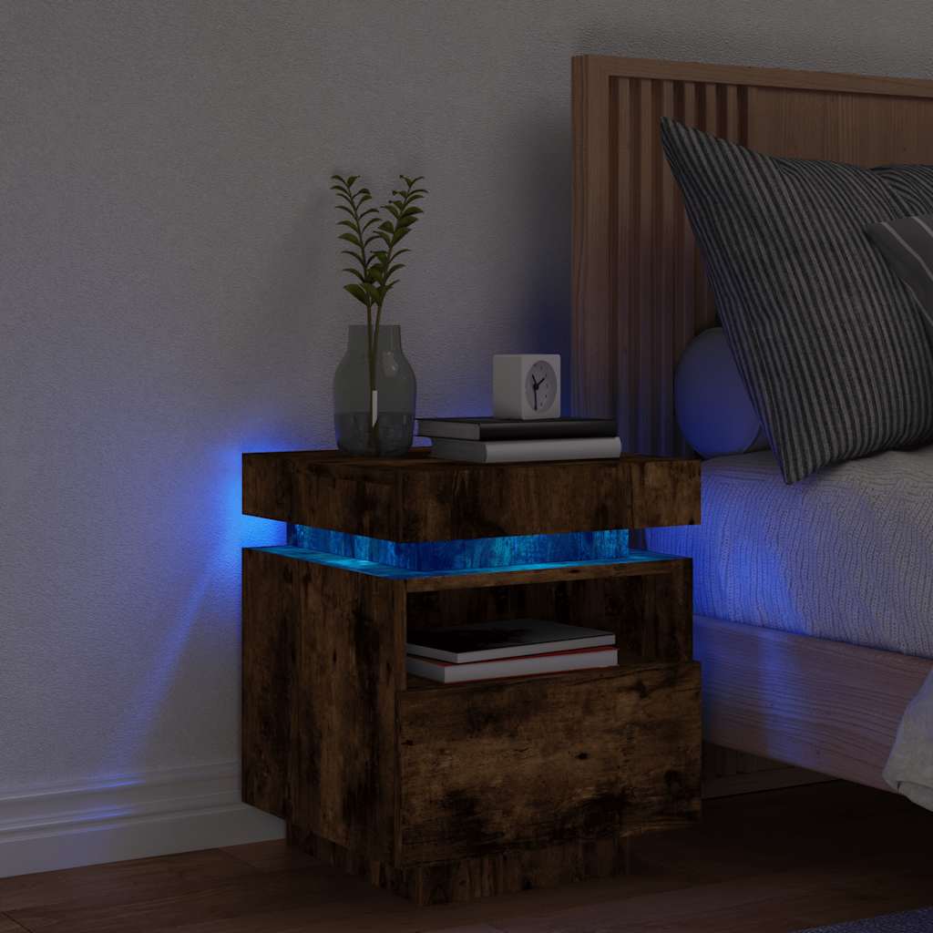 Sengebord Med LED-lys 40x39x48,5 Cm - Variant 836792