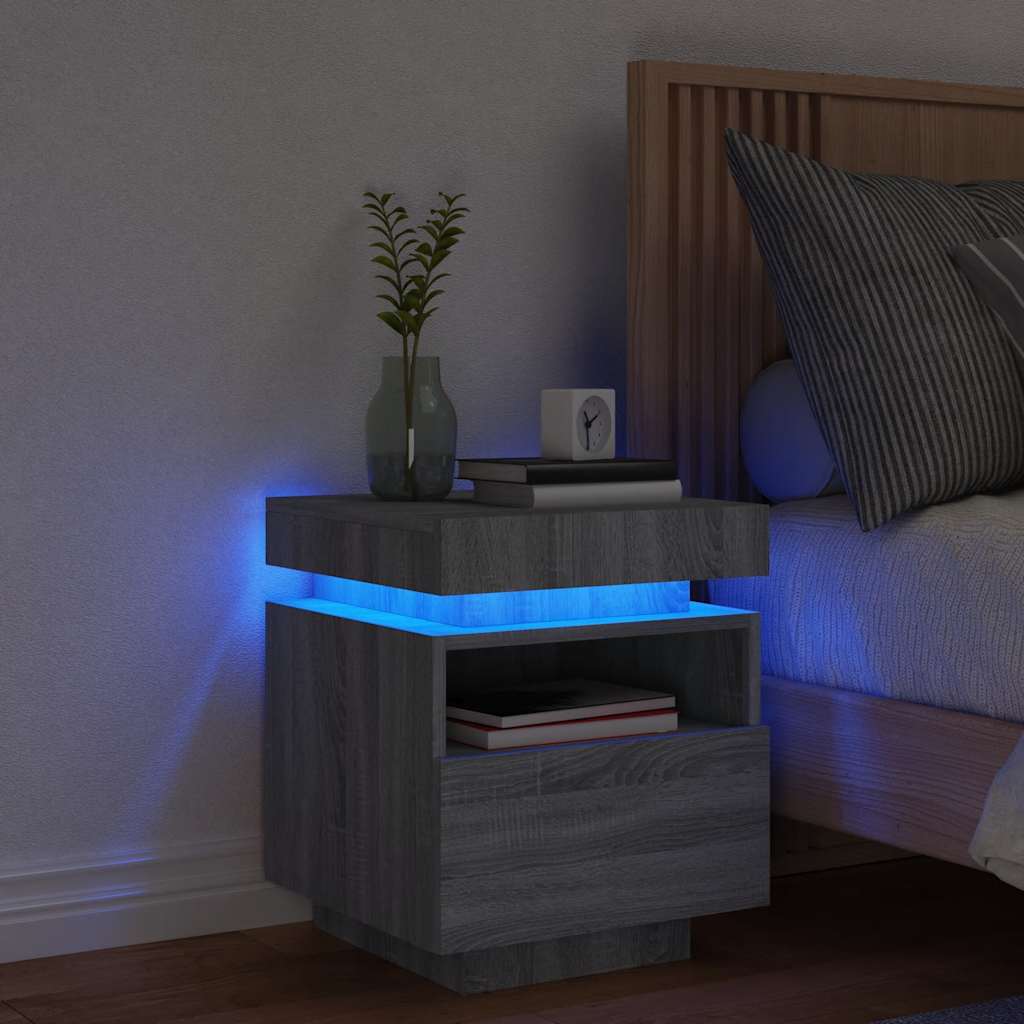 Sengebord Med LED-lys 40x39x48,5 Cm - Variant 836794