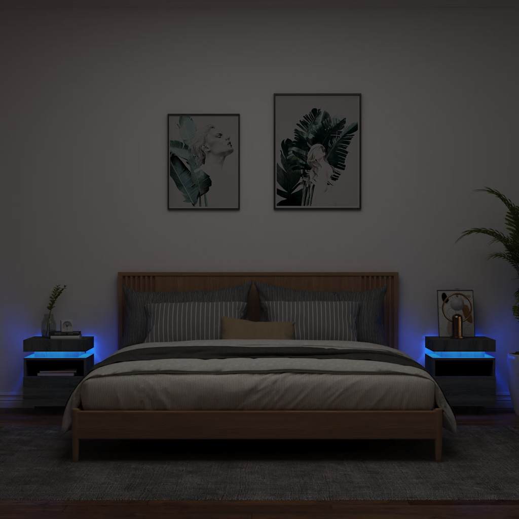 Sengebord Med LED-lys 40x39x48,5 Cm - Variant 836795