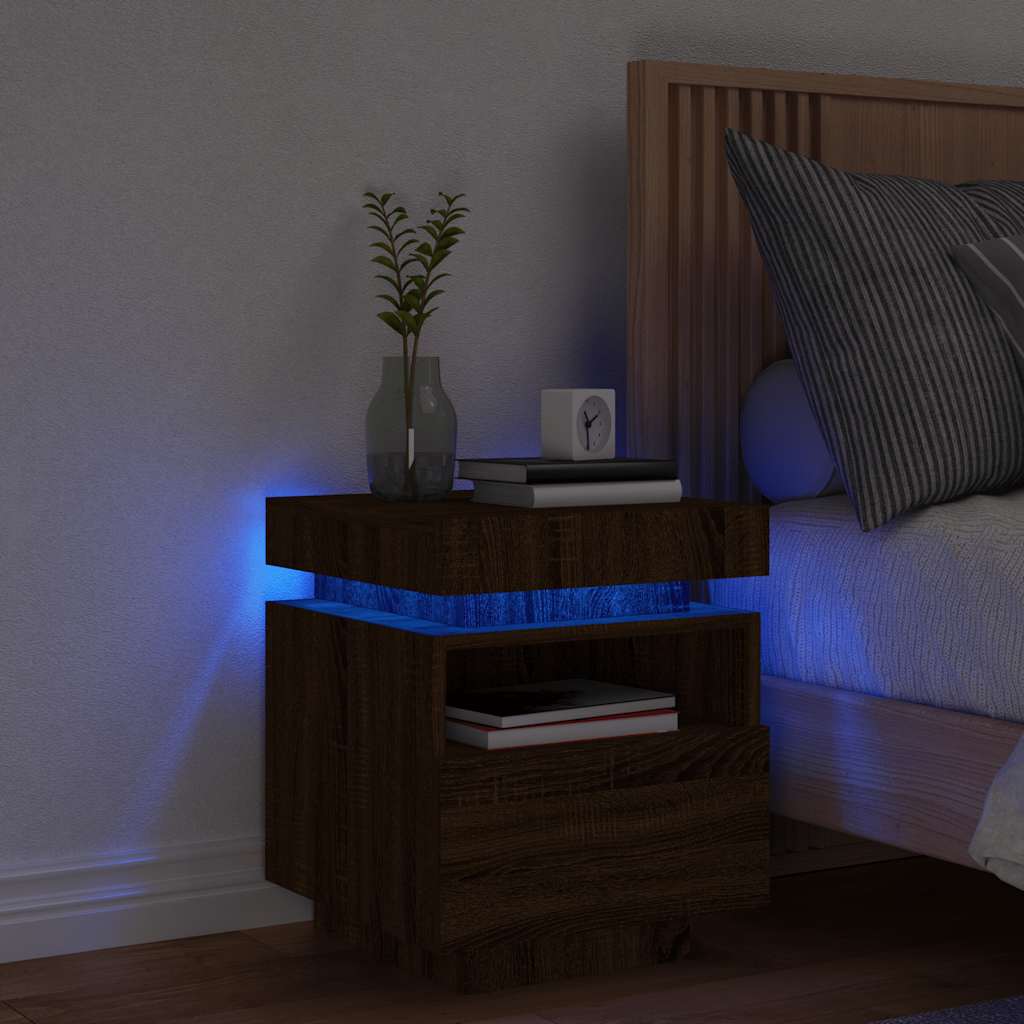 Sengebord Med LED-lys 40x39x48,5 Cm - Variant 836796