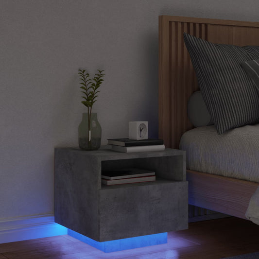 Sengebord Med Led-Lys 40X39X37 Cm