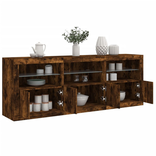 Skænk Med Led-Lys 181,5X37X67Cm Etræsfarve