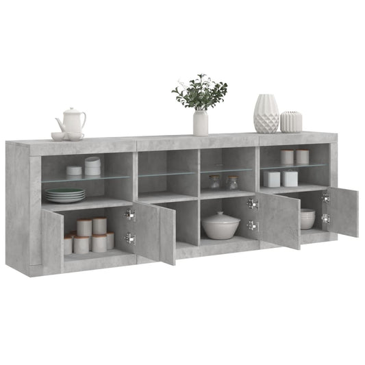Skænk Med Led-Lys 202X37X67 Cm