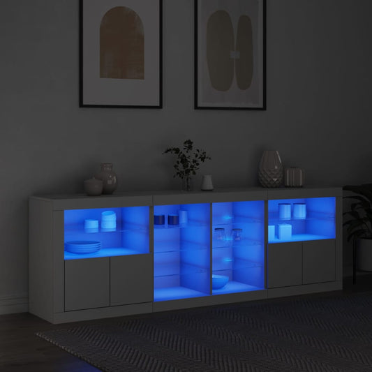 Skænk Med Led-Lys 202X37X67 Cm