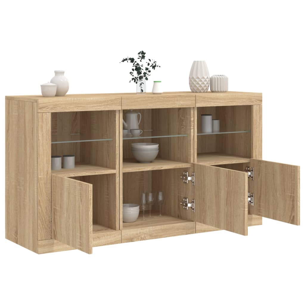 Skænk Med Led-Lys 123X37X67 Cm