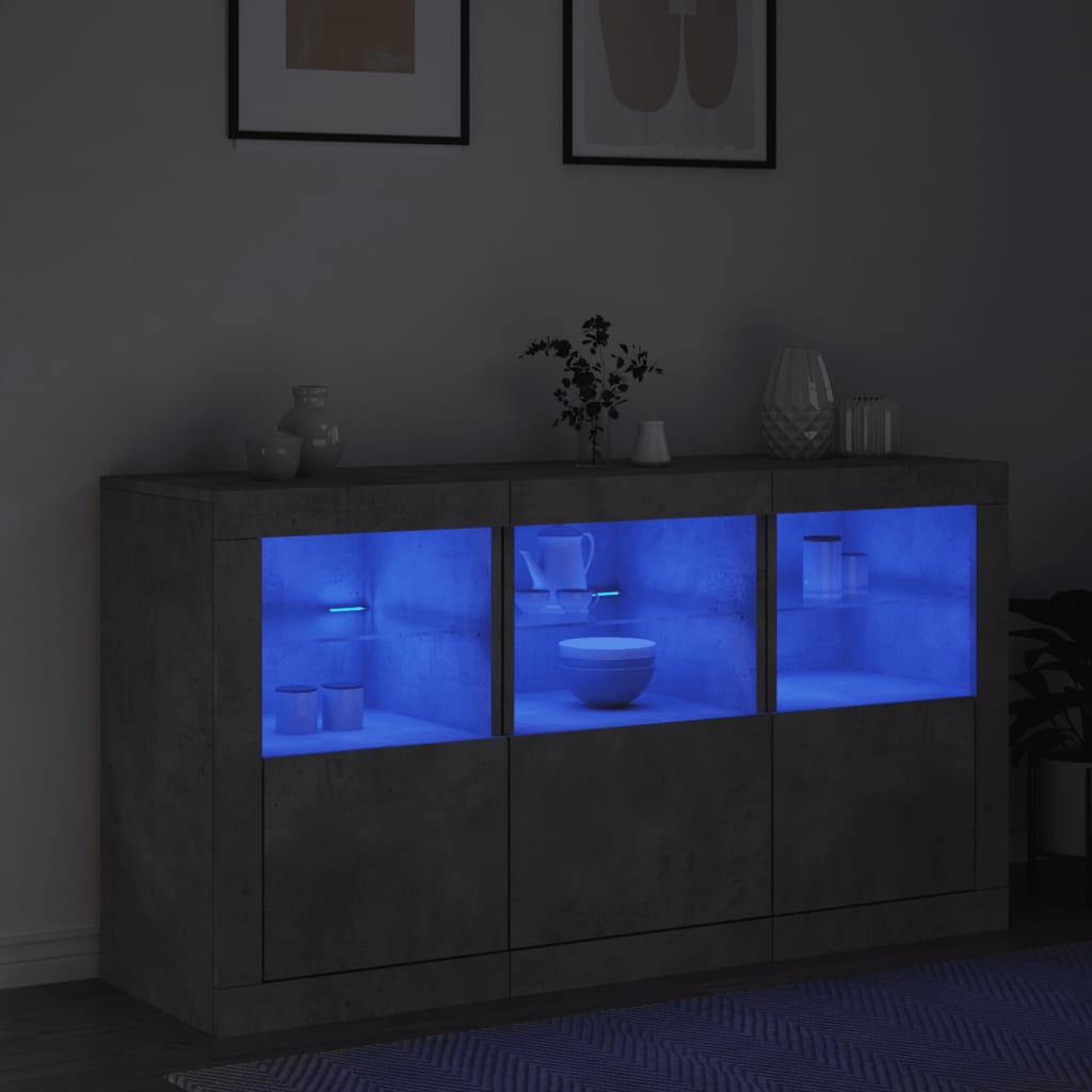 Skænk Med Led-Lys 123X37X67 Cm