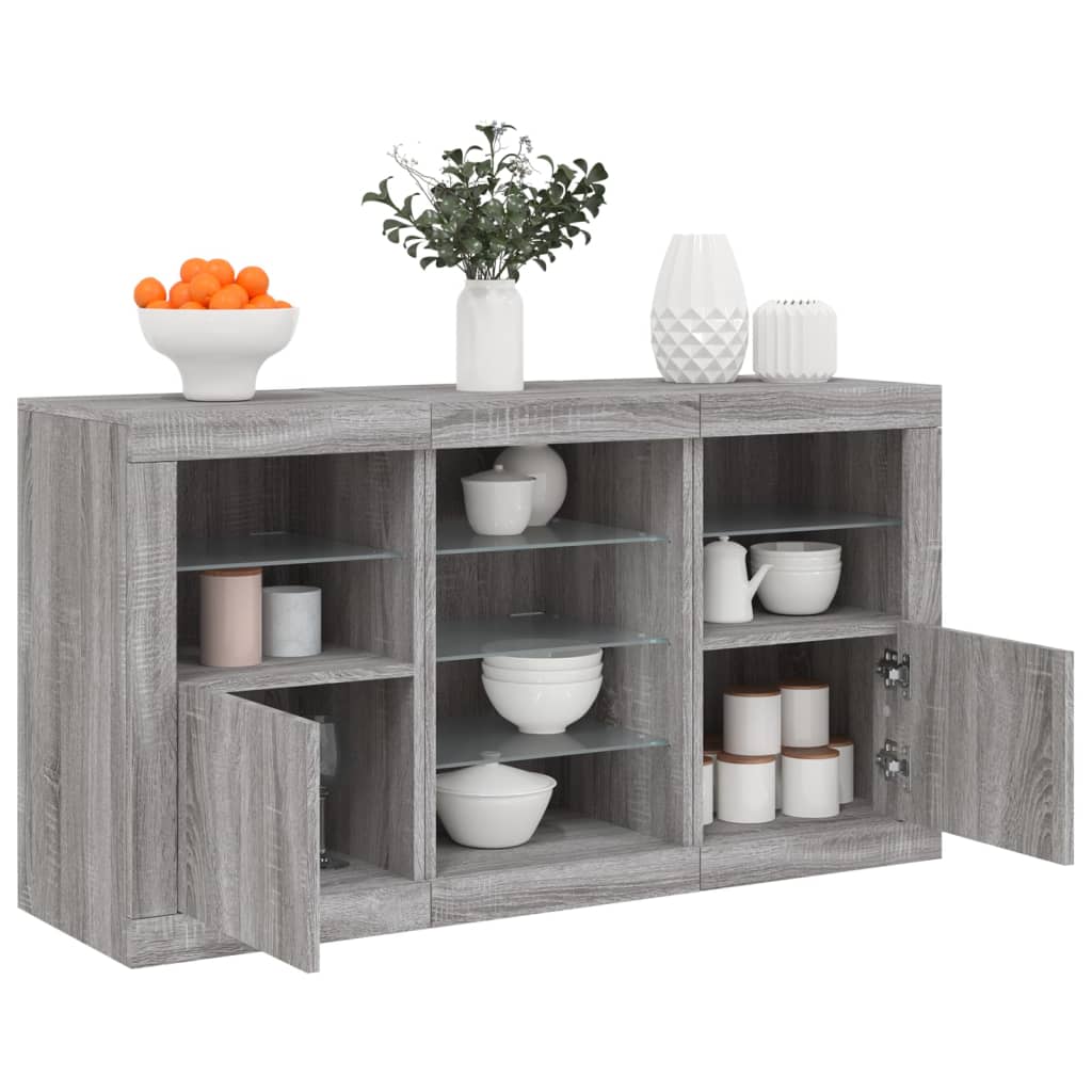 Skænk Med Led-Lys 123X37X67 Cm