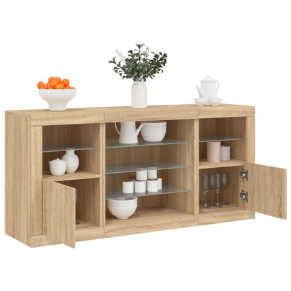 Skænk Med Led-Lys 142,5X37X67 Cm