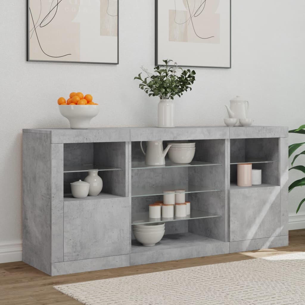 Skænk Med Led-Lys 142,5X37X67 Cm