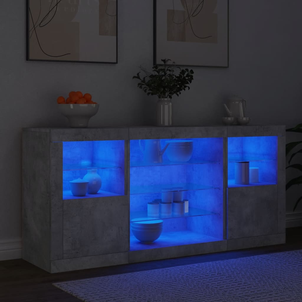 Skænk Med Led-Lys 142,5X37X67 Cm