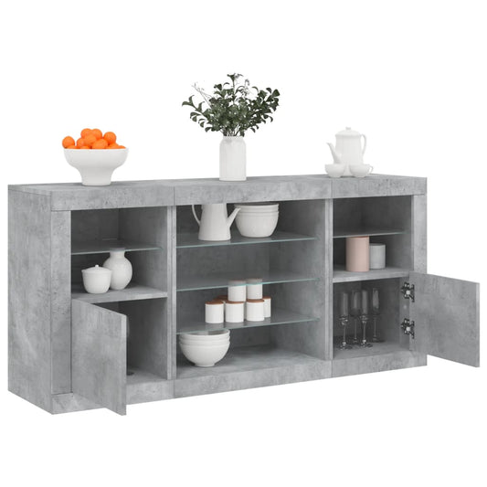 Skænk Med Led-Lys 142,5X37X67 Cm