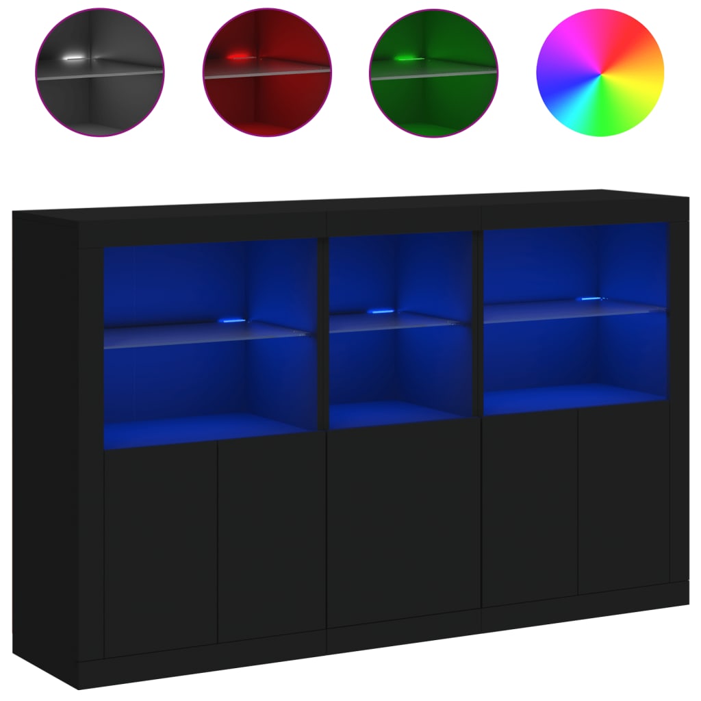 Skænk Med Led-Lys 162X37X100 Cm