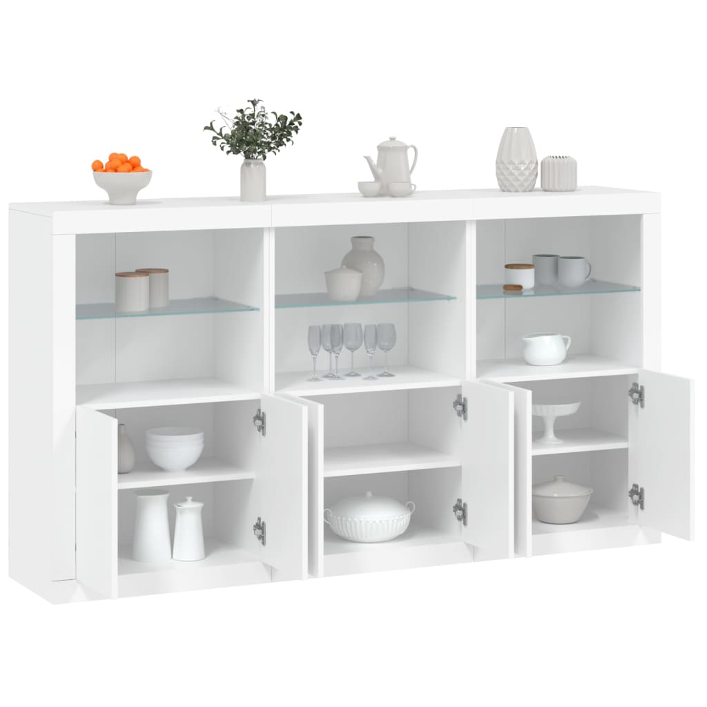 Skænk Med Led-Lys 181,5X37X100 Cm Etræsfarve