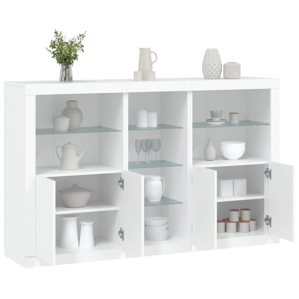 Skænk Med Led-Lys 162X37X100 Cm Etræsfarve