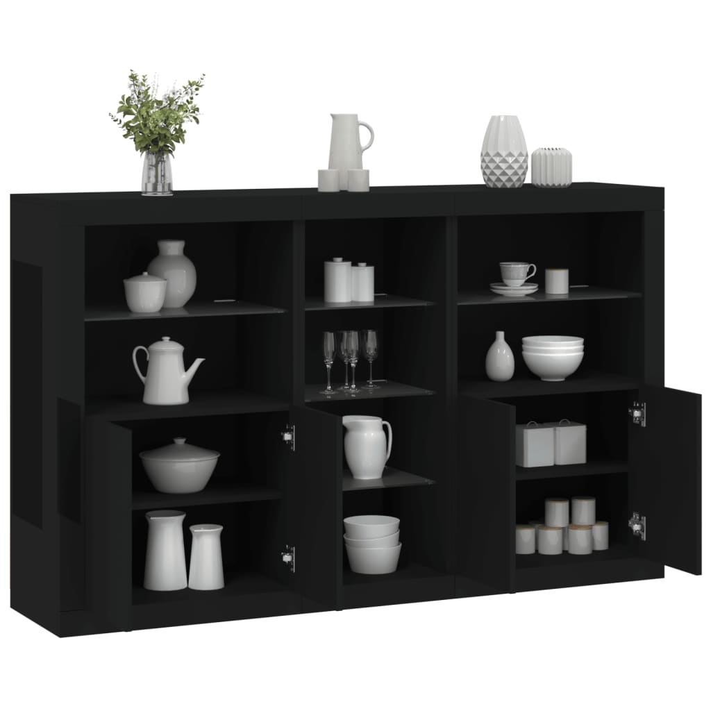 Skænk Med Led-Lys 162X37X100 Cm Etræsfarve