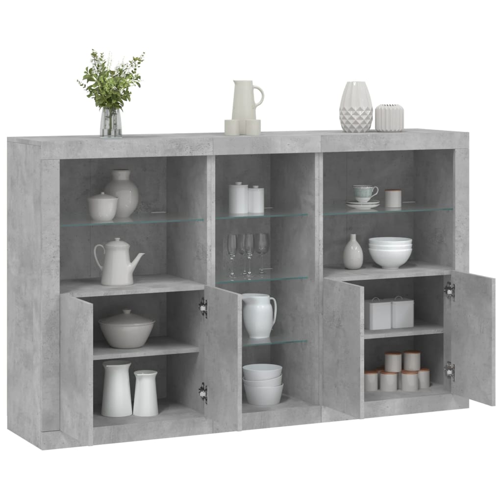Skænk Med Led-Lys 162X37X100 Cm Etræsfarve