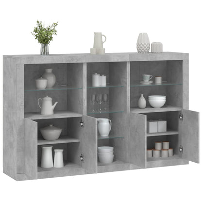 Skænk Med Led-Lys 162X37X100 Cm Etræsfarve