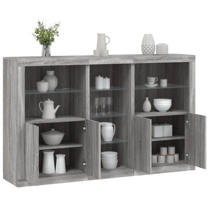 Skænk Med Led-Lys 162X37X100 Cm Etræsfarve