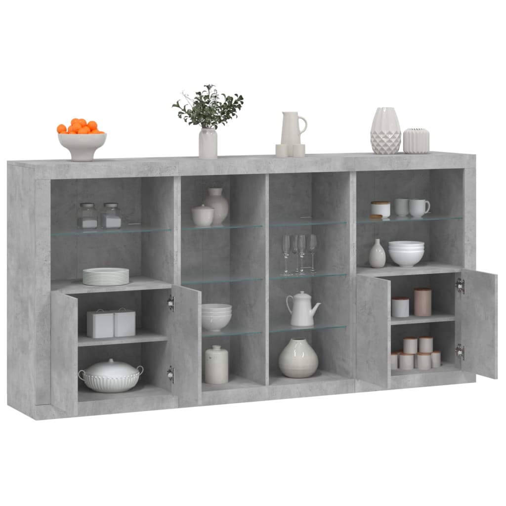 Skænk Med Led-lys 202x37x100 Cm