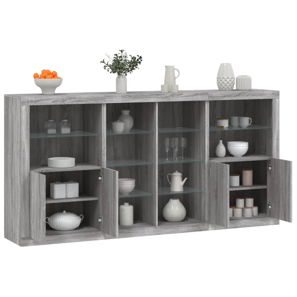 Skænk Med Led-lys 202x37x100 Cm