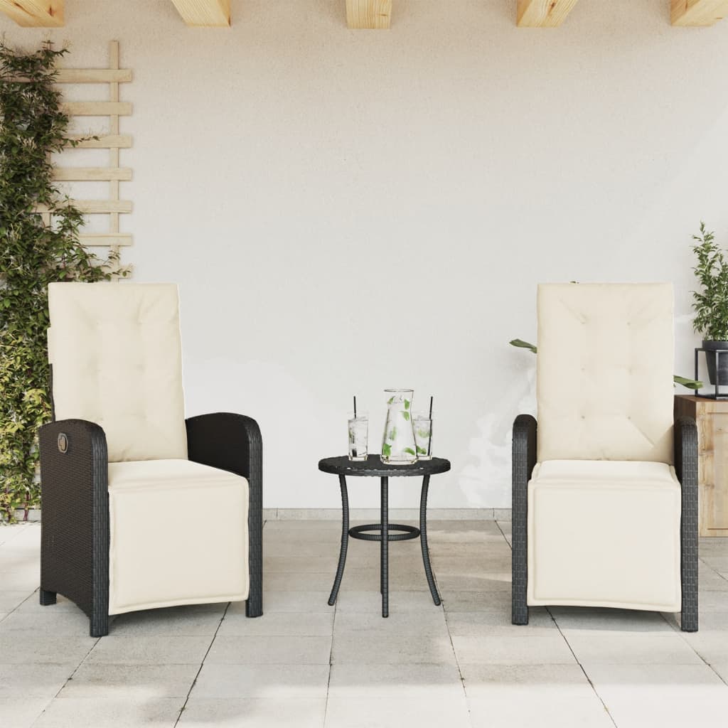 Bistrosæt Til Haven 3 Dele Med Hynder Polyrattan - Billede 3