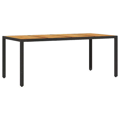 Havebord Med Akacietop 190x90x75 Cm Polyrattan - Billede 2