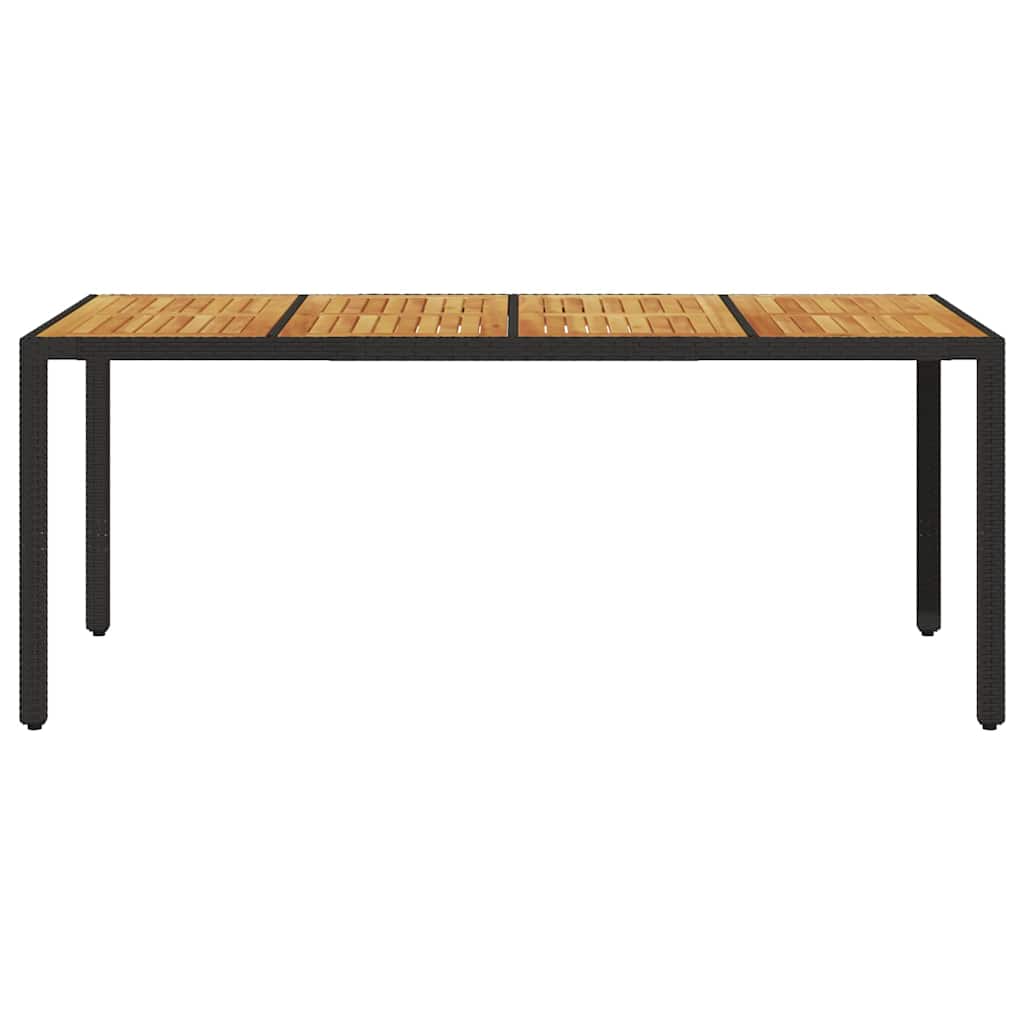 Havebord Med Akacietop 190x90x75 Cm Polyrattan - Billede 4