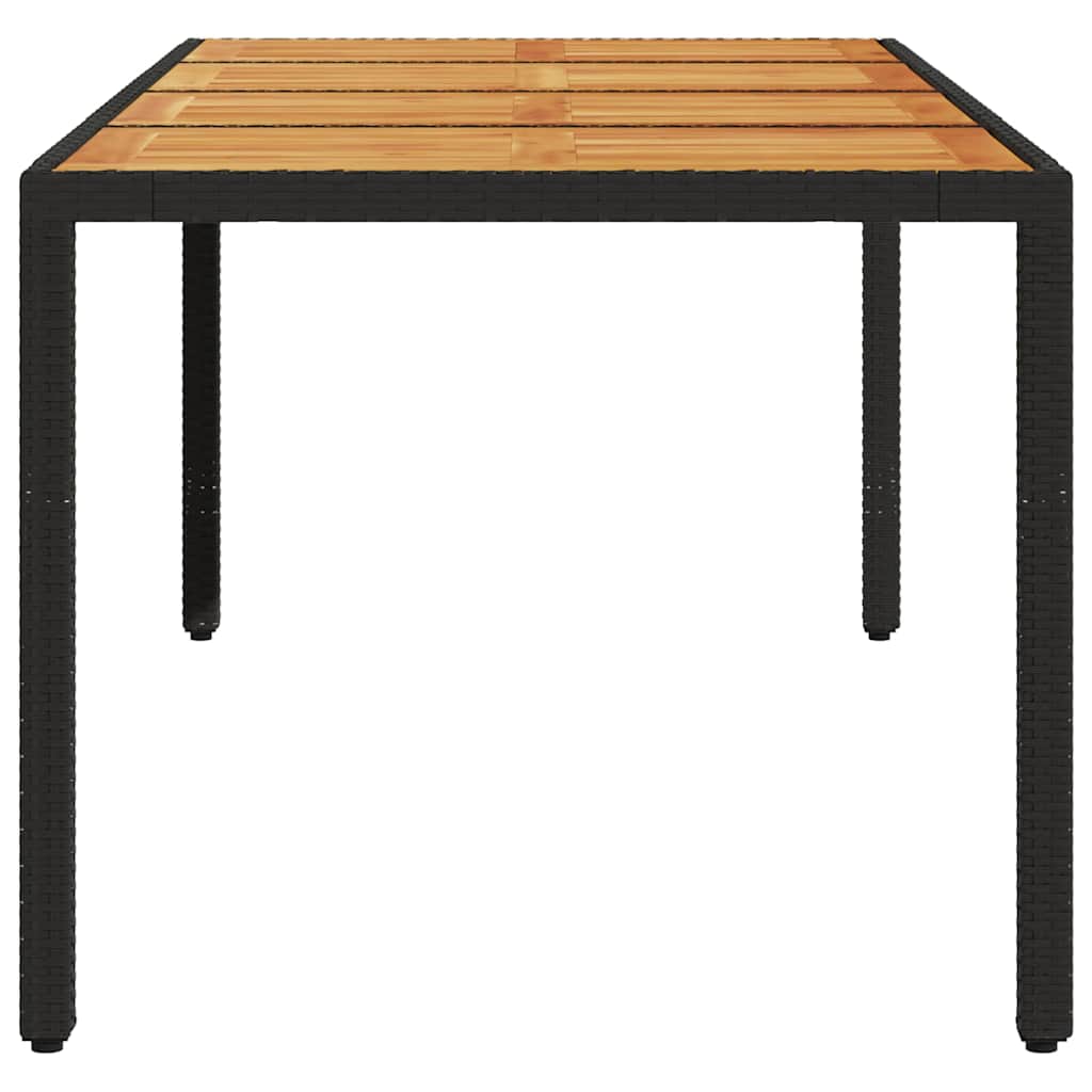 Havebord Med Akacietop 190x90x75 Cm Polyrattan - Billede 5