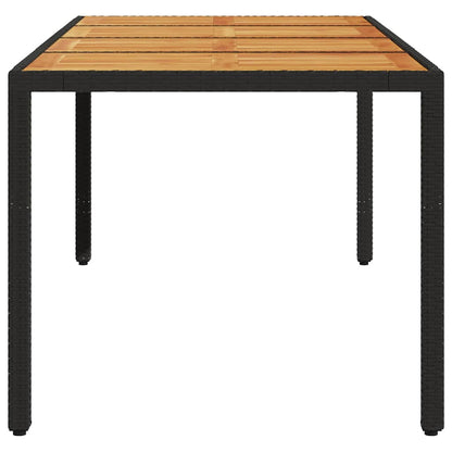 Havebord Med Akacietop 190x90x75 Cm Polyrattan - Billede 5