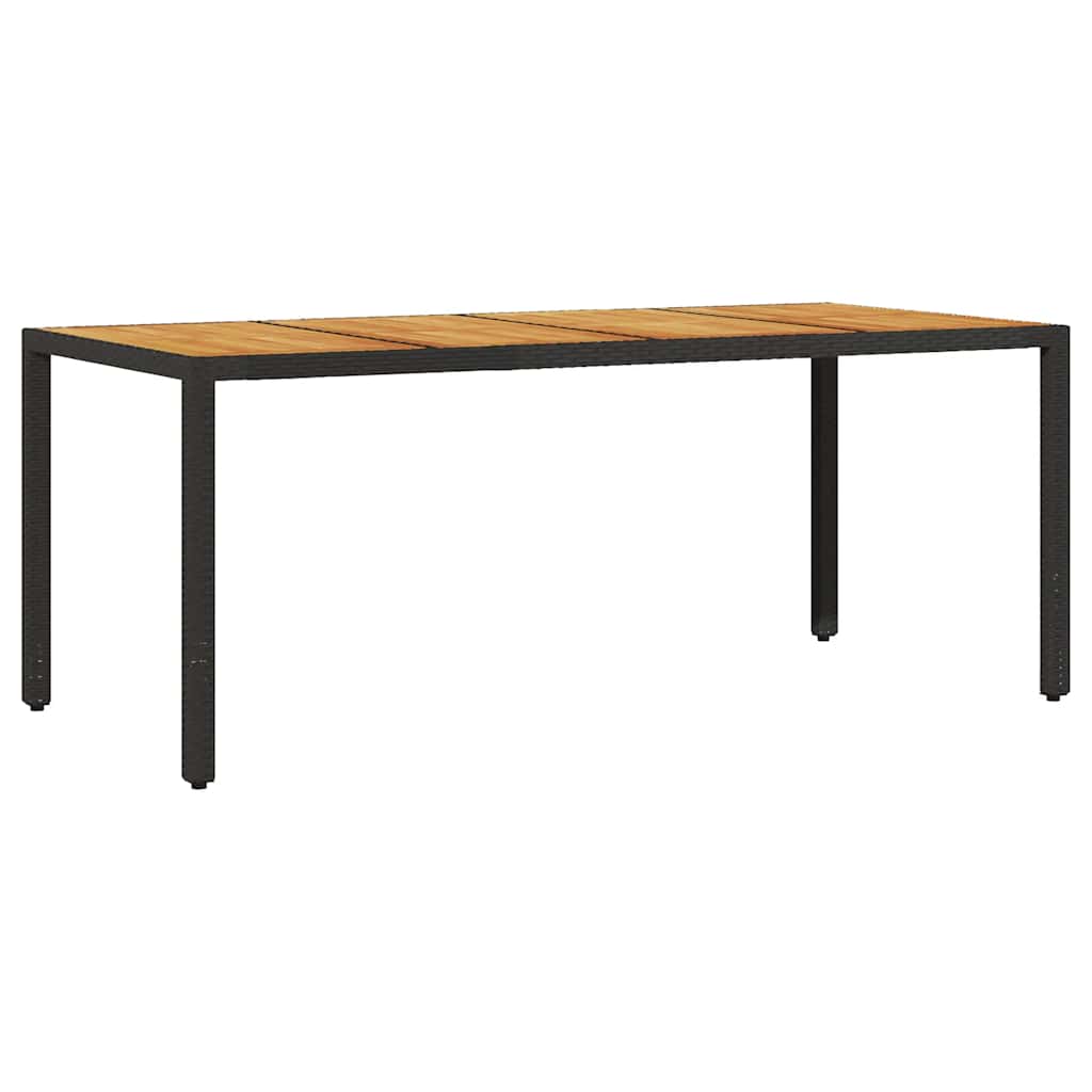 Havebord Med Akacietop 190x90x75 Cm Polyrattan - Billede 6