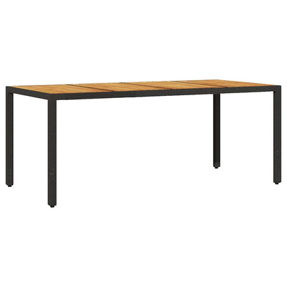 Havebord Med Akacietop 190x90x75 Cm Polyrattan - Billede 6