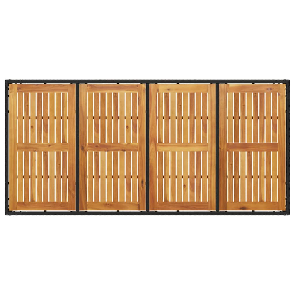 Havebord Med Akacietop 190x90x75 Cm Polyrattan - Billede 7