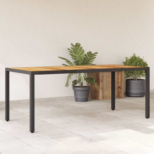 Havebord Med Akacietop 190x90x75 Cm Polyrattan - Hovedbillede