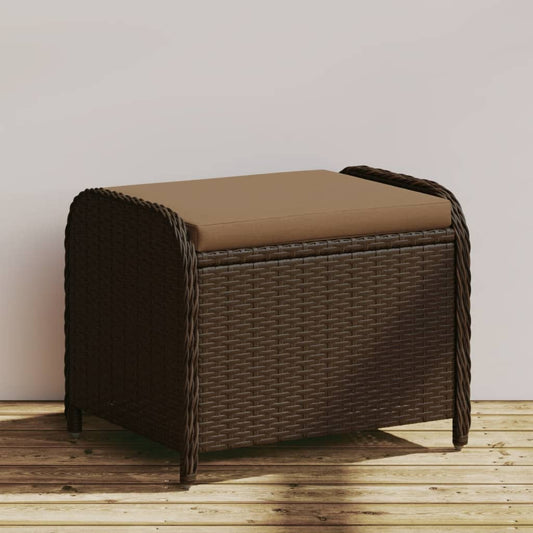 Haveskammel Med Hynde 58X46X46 Cm Polyrattan