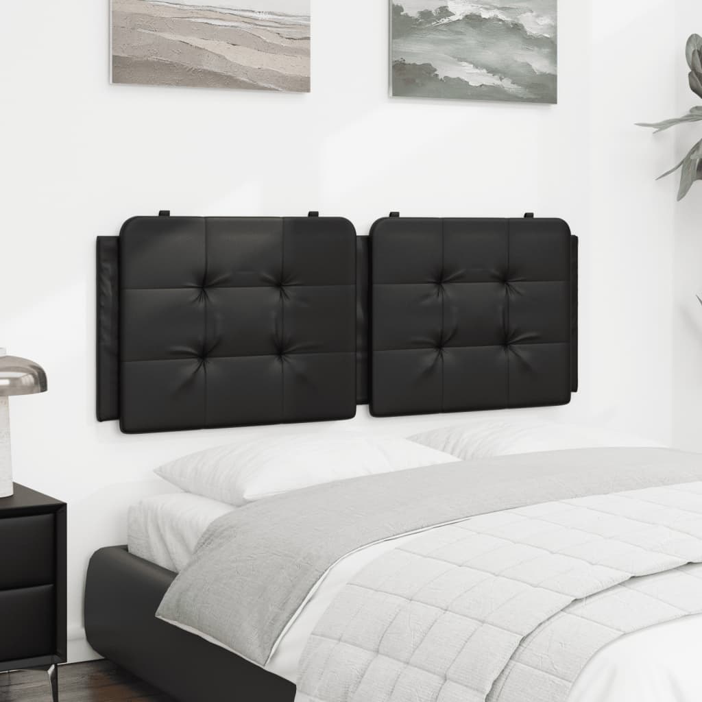 Gavlpude 137 Cm Kunstlæder Sort - Billede 3
