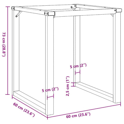 Bordben Til Spisebord 60x60x73 Cm O-stel Stål - Billede 9