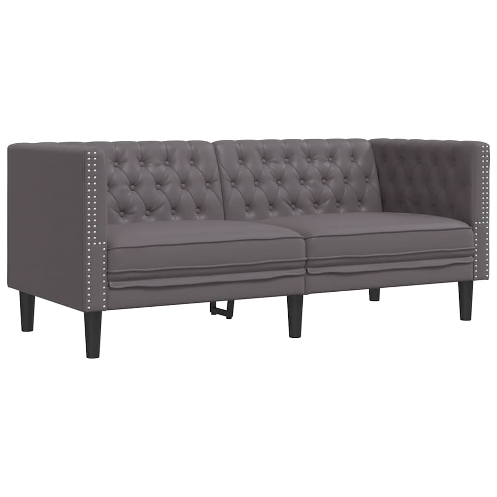 3-Personers Chesterfield-Sofasæt Kunstlæder