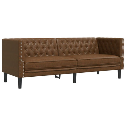 3-Personers Chesterfield-Sofasæt Kunstlæder