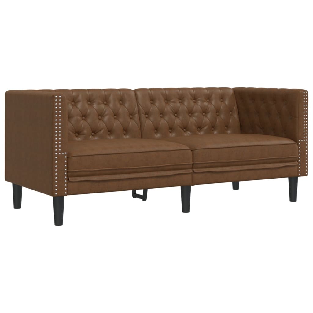 3-Personers Chesterfield-Sofasæt Kunstlæder