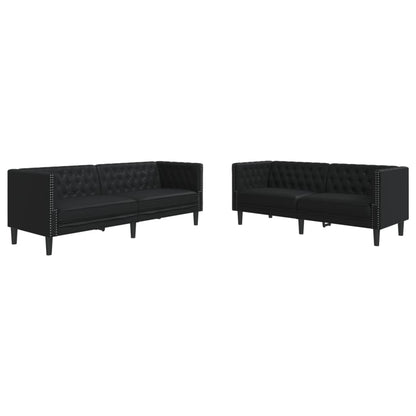 2-Personers Chesterfield-Sofa Kunstlæder