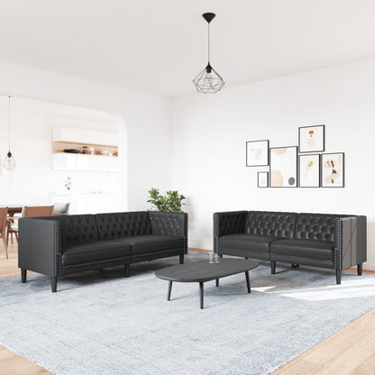 2-Personers Chesterfield-Sofa Kunstlæder