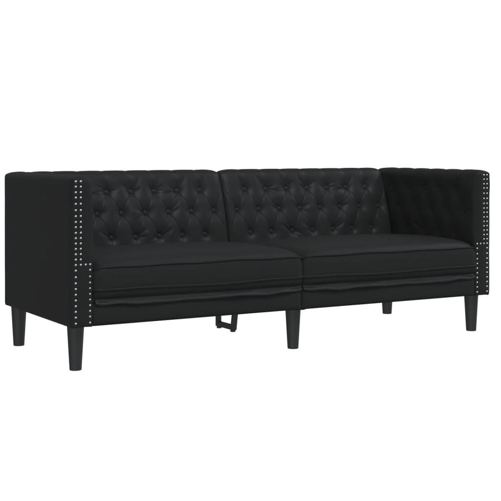 2-Personers Chesterfield-Sofa Kunstlæder