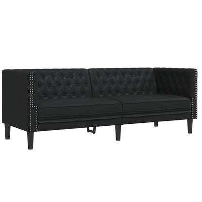 2-Personers Chesterfield-Sofa Kunstlæder