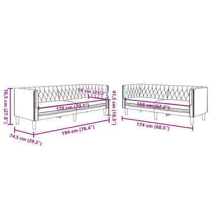 2-Personers Chesterfield-Sofa Kunstlæder