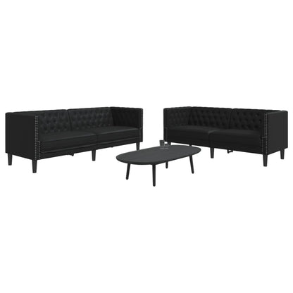 2-Personers Chesterfield-Sofa Kunstlæder