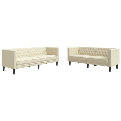 2-Personers Chesterfield-Sofa Kunstlæder